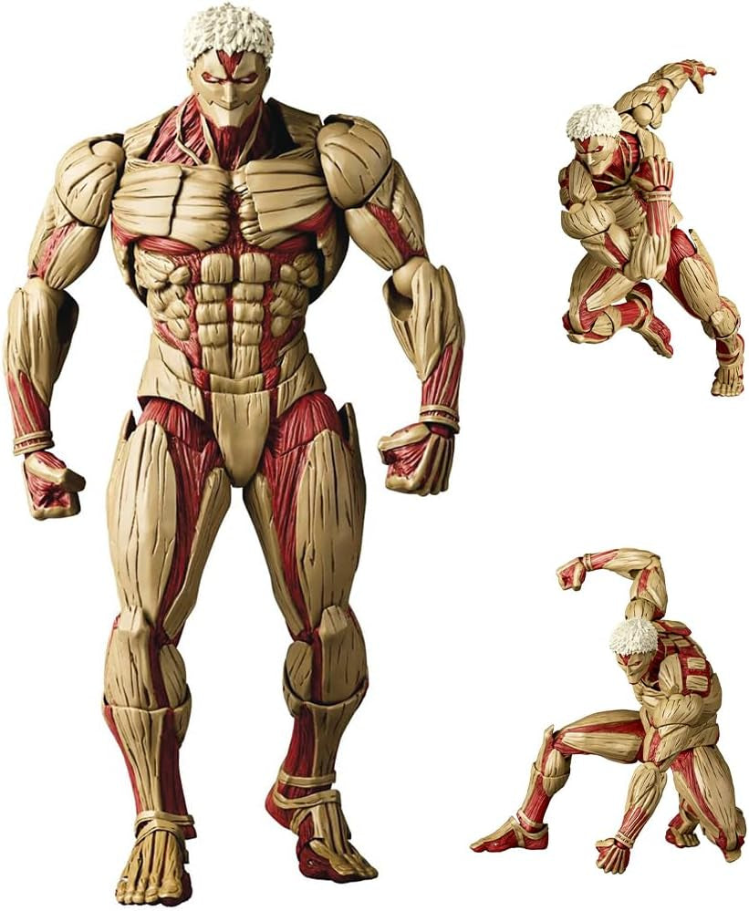 Reiner Braun Action Figure Movable Joints Anime Figures Statue with Interchangeable Accessories Fighting Titan Form Eren Jaeger Figurine Collectible 6.7IN