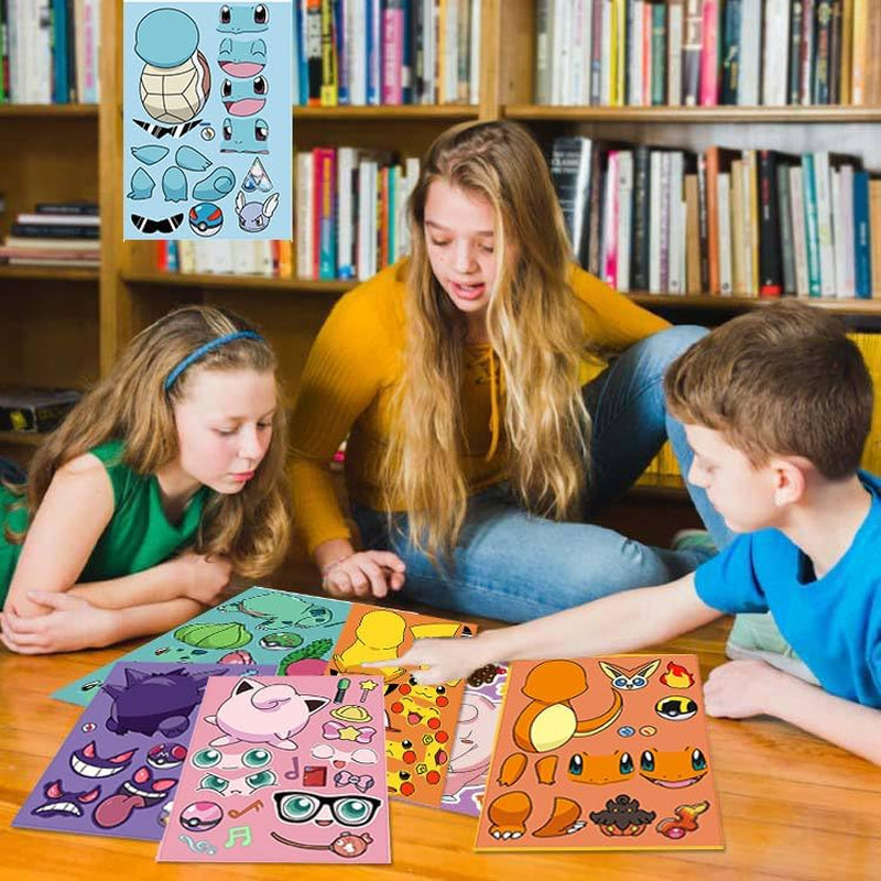 24 Sheets Monster Stickers for Teens,Make a Face Sticker,Vinyl Waterproof Toys Stickers for Journaling, Scrapbook,Water Bottle Laptop Computer,Art Craft Supplies (BKM)