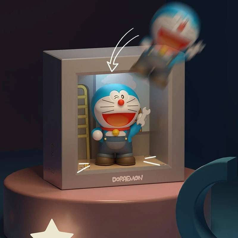 Authentic Doraemon Desktop Photo Frame Atmosphere Night Light Lamptoy Figure Officially Licensed Anime Themed Accessory