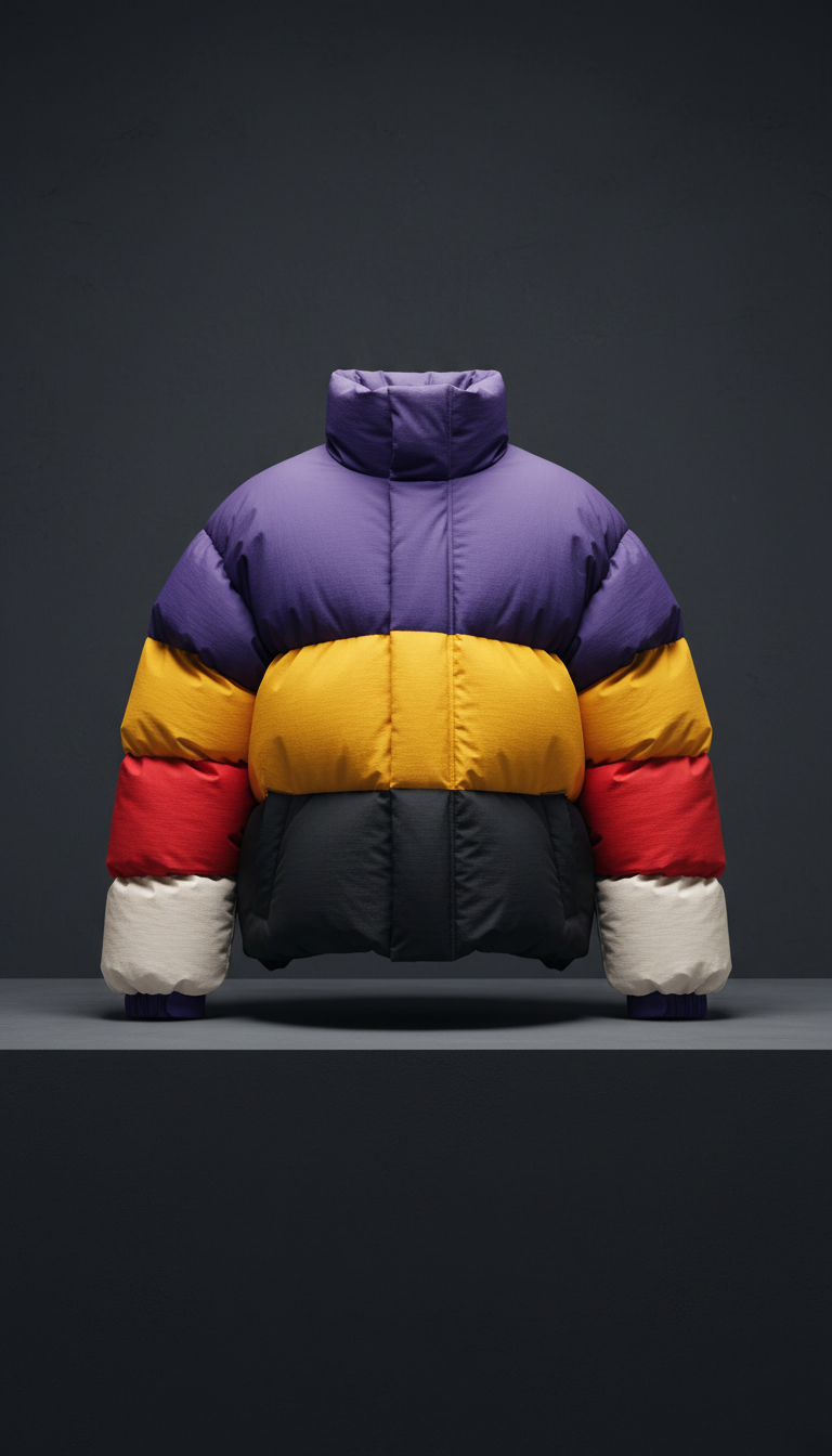 Layered streetwear puffer jacket oversized fit