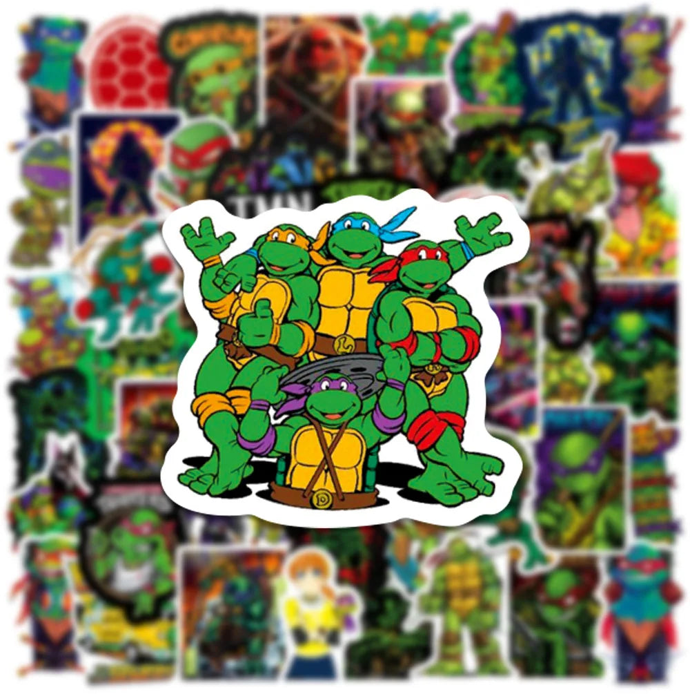 50Pcs Teenage Mutant Ninja Turtles Stickers April O'Neill&Additional Voices Stickers Phone Case Water Bottle Stickers