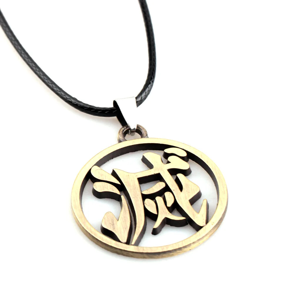 Demon Slayer Kimetsu No Yaiba Anime Pendant Necklace Tanjiro Kamado Metal Charm Cartoon Accessories Hot New Fashion Jewelry