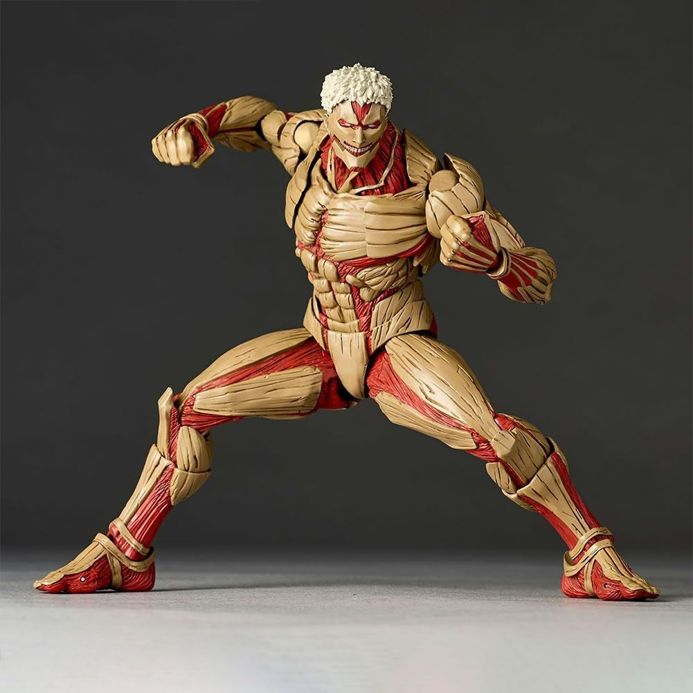 Reiner Braun Action Figure Movable Joints Anime Figures Statue with Interchangeable Accessories Fighting Titan Form Eren Jaeger Figurine Collectible 6.7IN