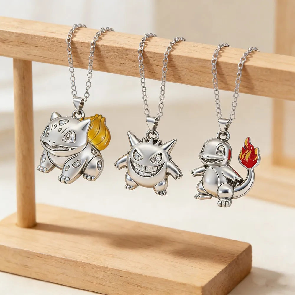New Popular Anime Monster Bulbasaur, Charmander, Gengar Alloy Pendant Necklace
