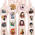 20 Pcs Japanese Anime Demon Slayer Temporary Tattoos Birthday Themed Party Supplies Decoration Favors Cartoon Anime Sticker for Teens Home Activity Class Prizes Carnival Christmas Rewards (GMWS)