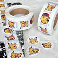 500PCS Anime Cute Pokemon Pikachu Stickers Kawaii Charizard round Seal Stickers Rolls Stickers Graffiti Luggage Stickers Toys