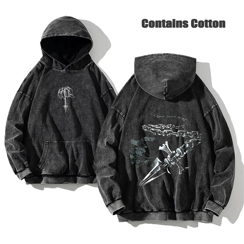 Hunter X Hunter Washed Hoodies Manga Printed Hoodie