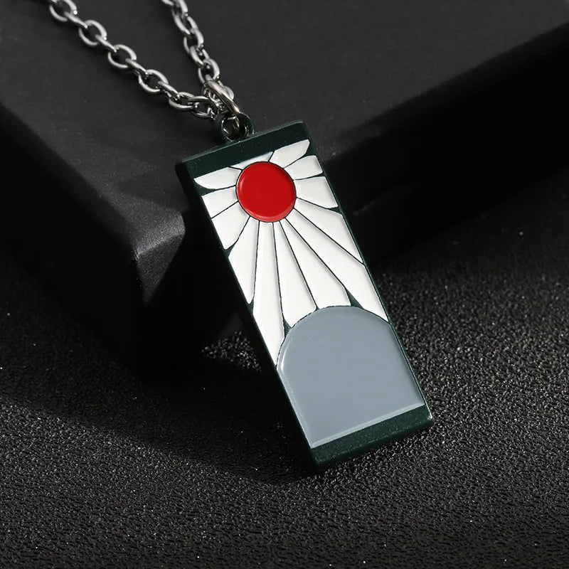 Demon Slayer Necklace Keychain Earrings Japanese Anime Cartoon Tanjiro Kamado Jewelry Gift for Women Girls