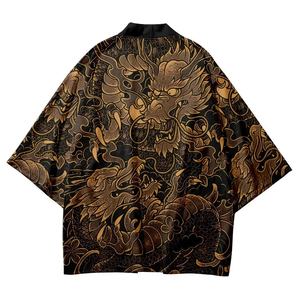 Bebovizi Japanese Style Cat Samurai Kimono Streetwear Men Women Cardigan Japan Harajuku Anime Robe Anime Clothes 2023 Summer