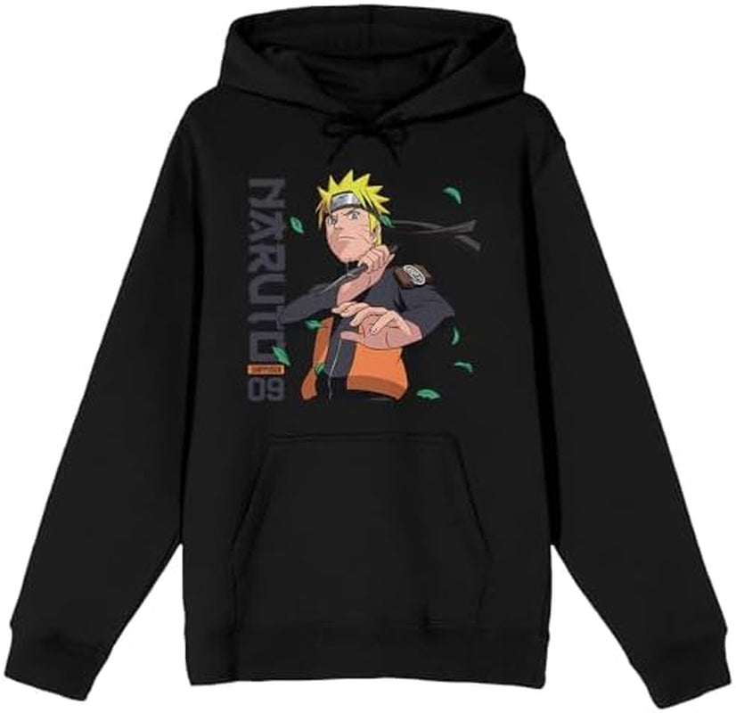 Naruto Anime Cartoon Mens Graphic Print Black Hoodie