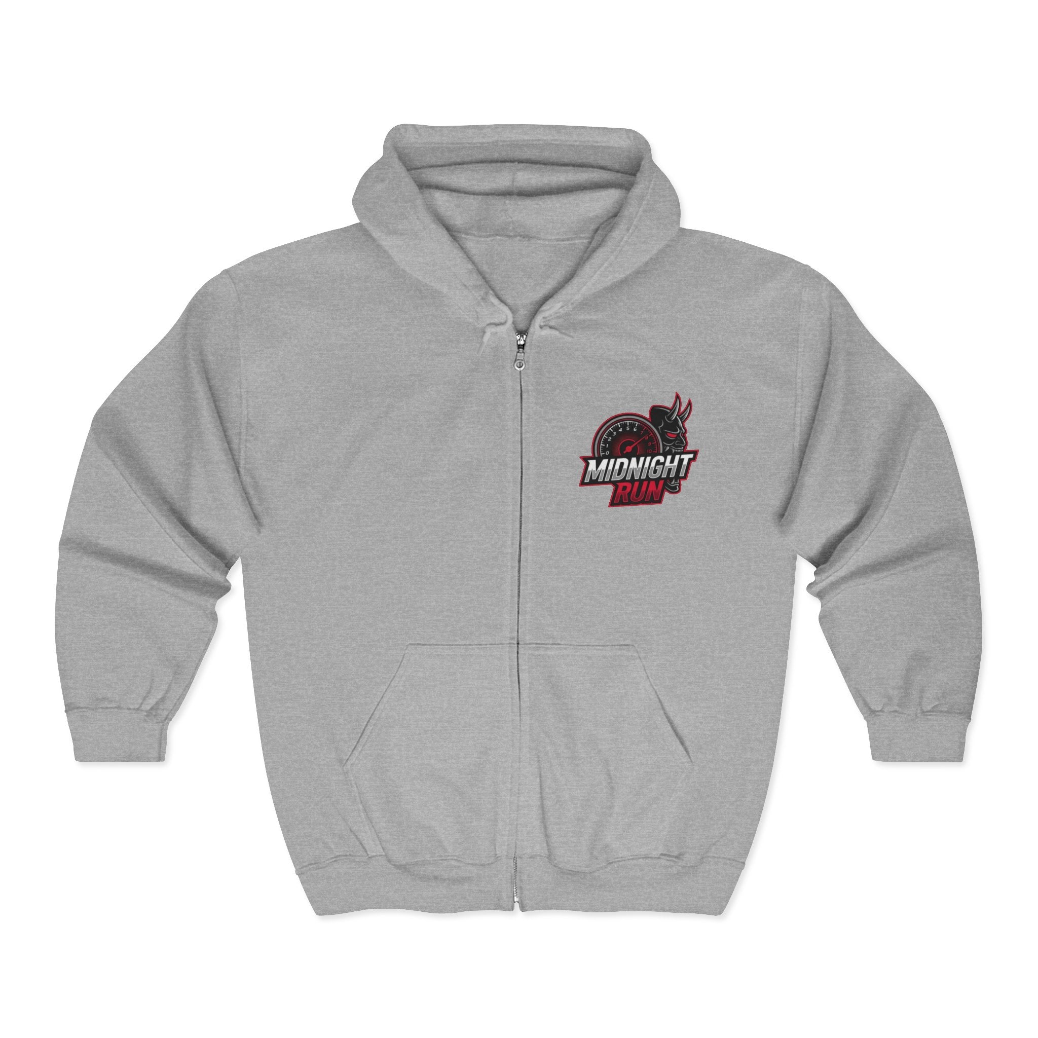 Midnight Run Motorcycle Zip Hoodie — Japanese Night Rider Graphic