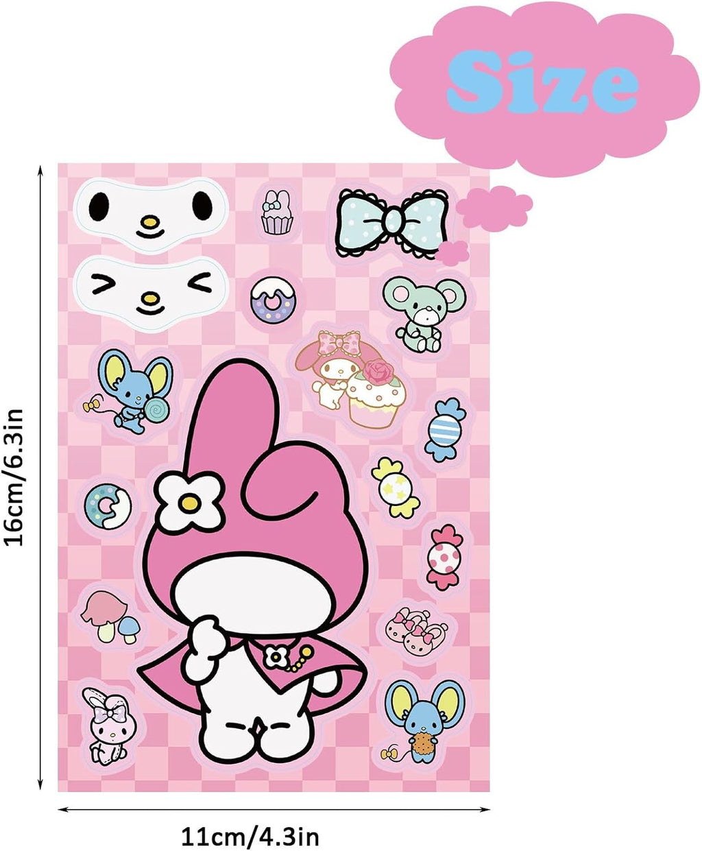 Cute Anime Stickers, 24Sheets Make Your Own Cartoon Anime Stickers, Make a Face Sticker, Classic Anime Themed Decals, Art Craft Party Supplies