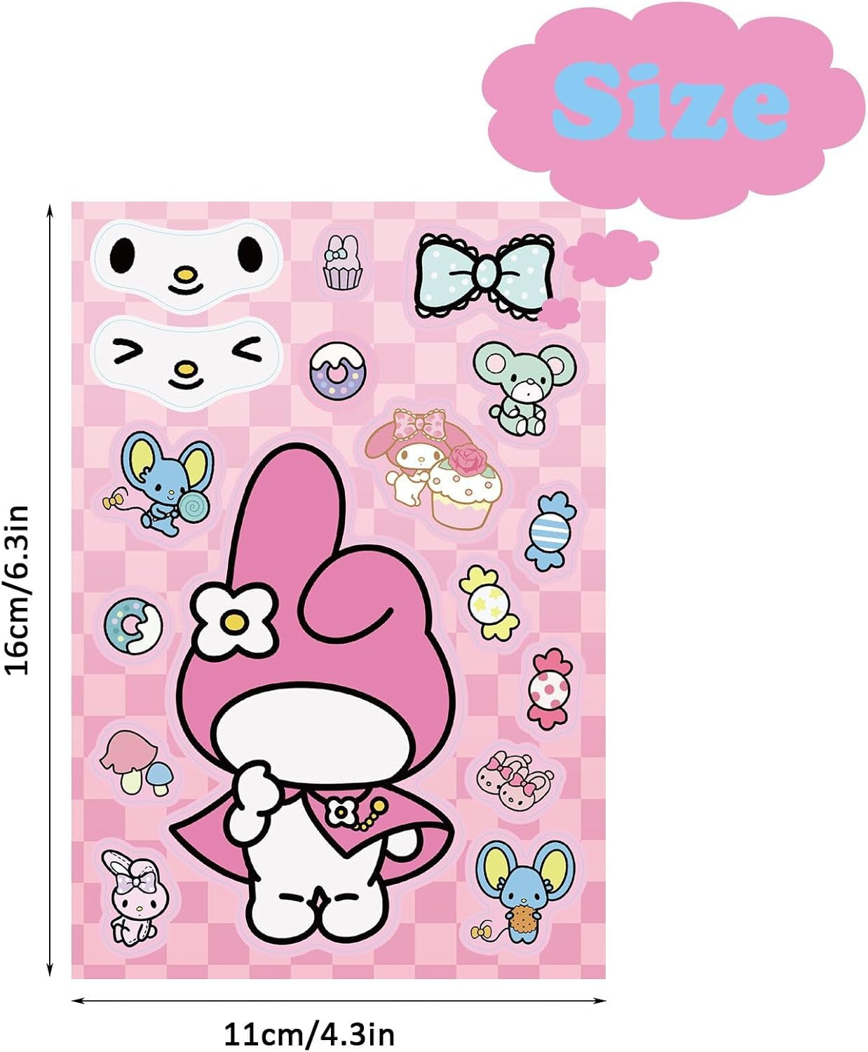 Cute Anime Stickers, 24Sheets Make Your Own Cartoon Anime Stickers, Make a Face Sticker, Classic Anime Themed Decals, Art Craft Party Supplies