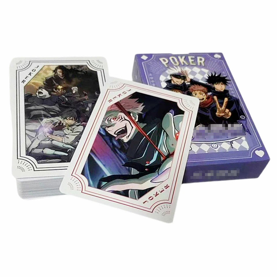 Jujutsu Kaisen Playing Poker Cards Board Games Anime Itadori Yuji Child Kids Toys Children Toy Deck Card Game Set Megumi Satoru