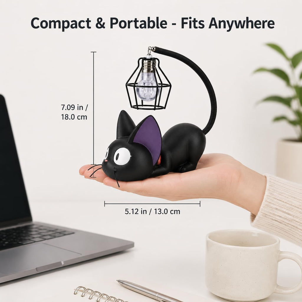 Jiji Cat Lamp, Kiki'S Delivery Service Resin Black Cat Night Light, Kiki Anime Room Decor, Cute Desk Lamp Gift for Fans