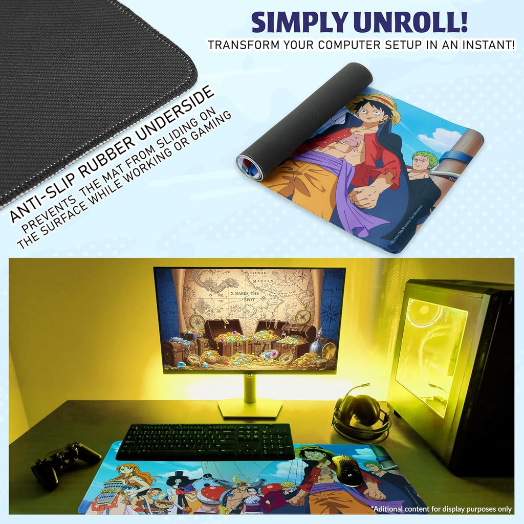 Gaming Desk Mat for Teens, Adults, 31.5 X 13.8” Non-Slip Surface, Anime Mouse Pad, Desk Decor, Gaming Mousepad, Gifts for Gamers (Multi )