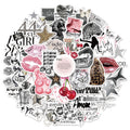 50PCS Silver Lucky Aesthetic Creative Graffiti Stickers DIY Manual Scrapbook Notebook Tablet Stickers