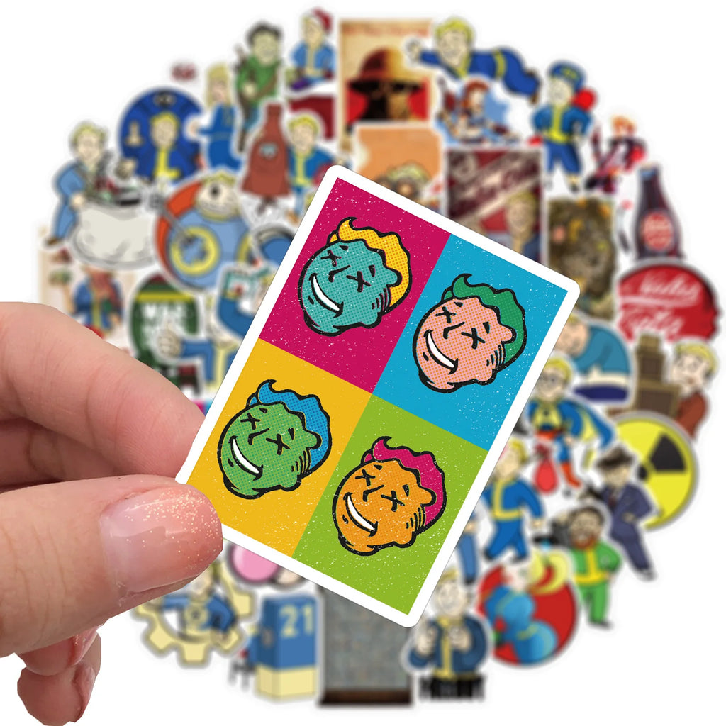 50Pcs Cartoon Game Radiation Boy Stickers Vinyl Waterproof for Laptop Phone Case Notebook Water Bottle DIY Stickers