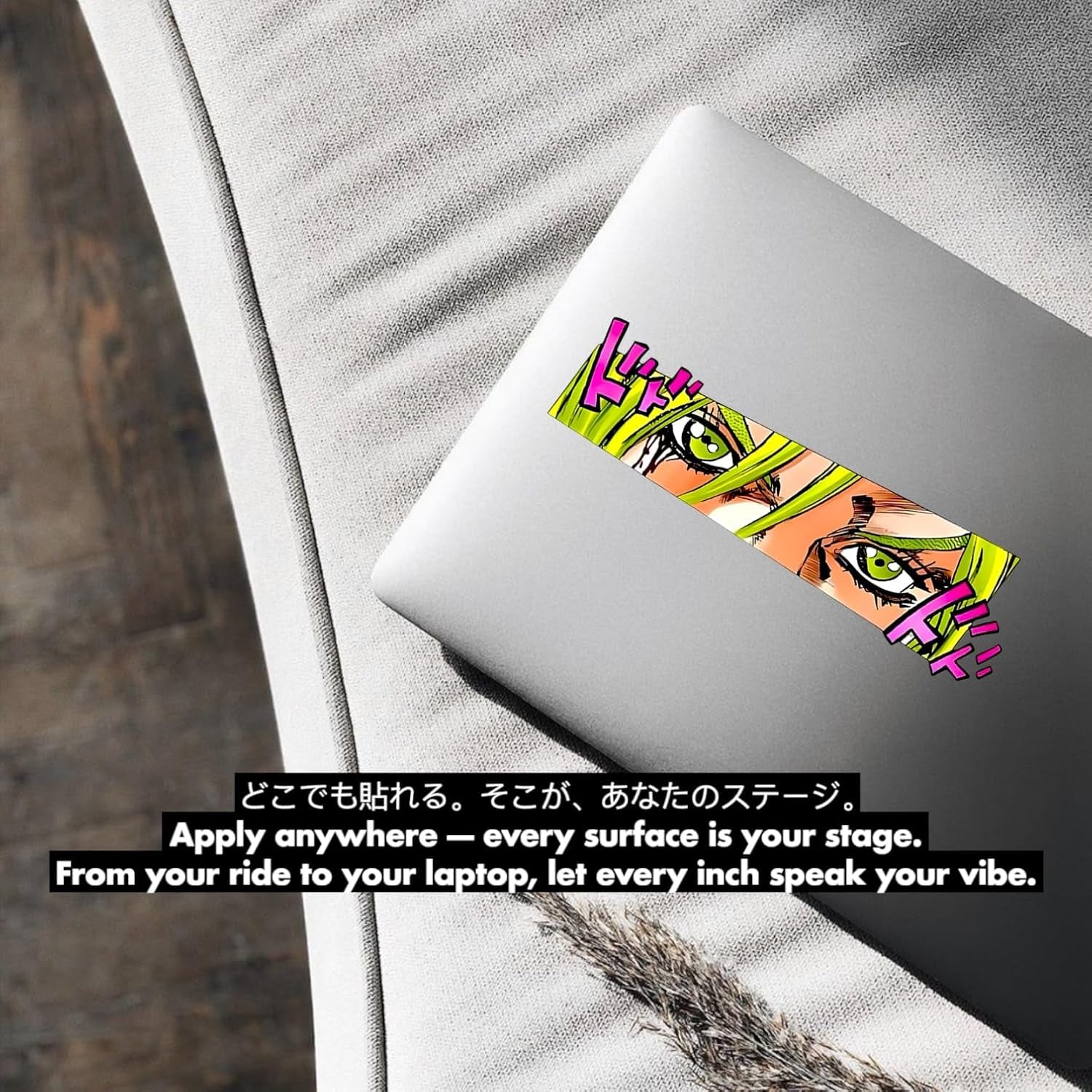 Jojo'S Bizarre Adventure Bruno Bucciarati Anime Vinyl Car Decal | Jojo Sticker Waterproof Removable Laptop Car Accessory | Anime Car Decor Vinyl Transfer Sticker for Fans and Collectors (STONEFREE)