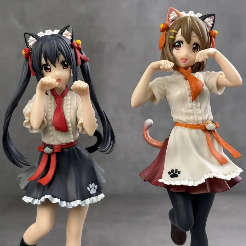 K-On! Cat-Themed Azusa Nakano & Yui Hirasawa Cute Anime Girl Figure Model Ornaments Toy Wholesale