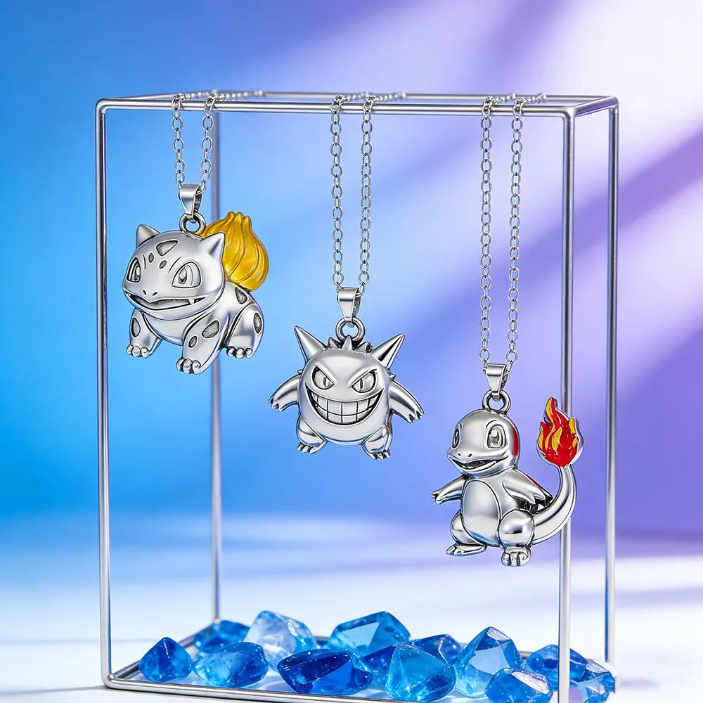 New Popular Anime Monster Bulbasaur, Charmander, Gengar Alloy Pendant Necklace