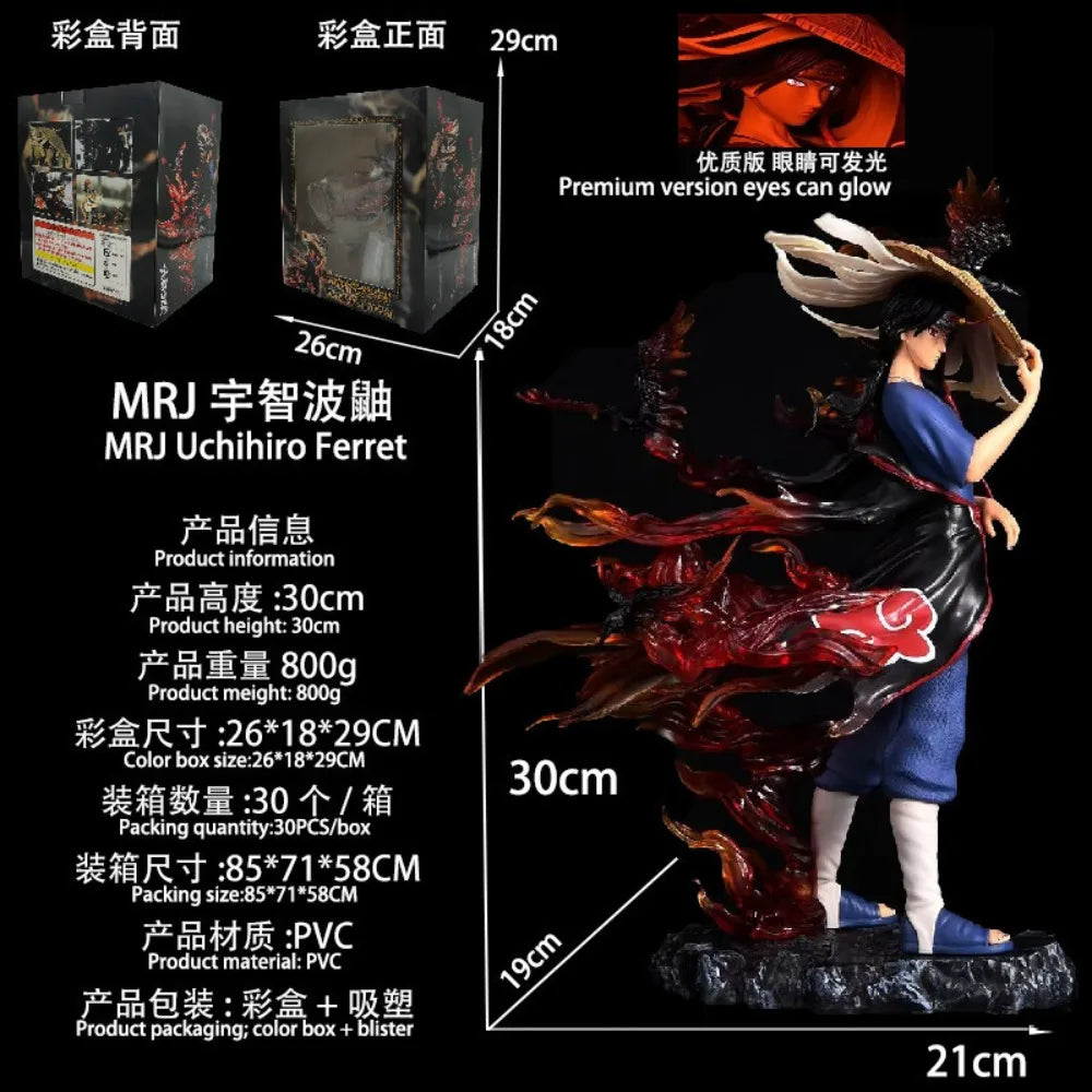 Naruto Shippuden Uchiha Itachi Action Figure 30Cm PVC Fully Articulated Anime Collectible Display Model Statue Toy Gift for Fans