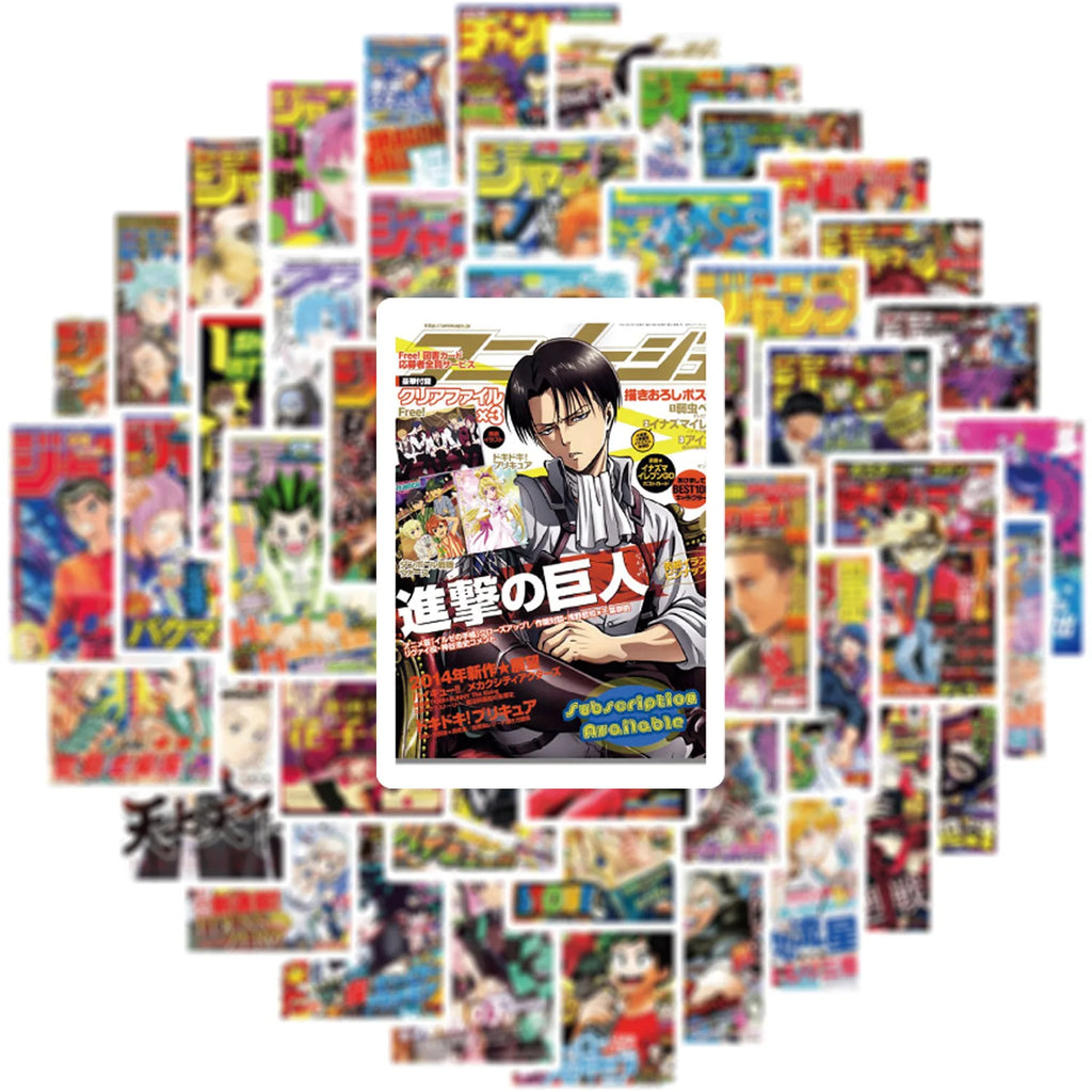 50Pcs Anime Poster Stickers Mixed Sticker Pack Cute Laptop Skin Waterproof Phone Case Guitar Skateboard Decorative Stickers