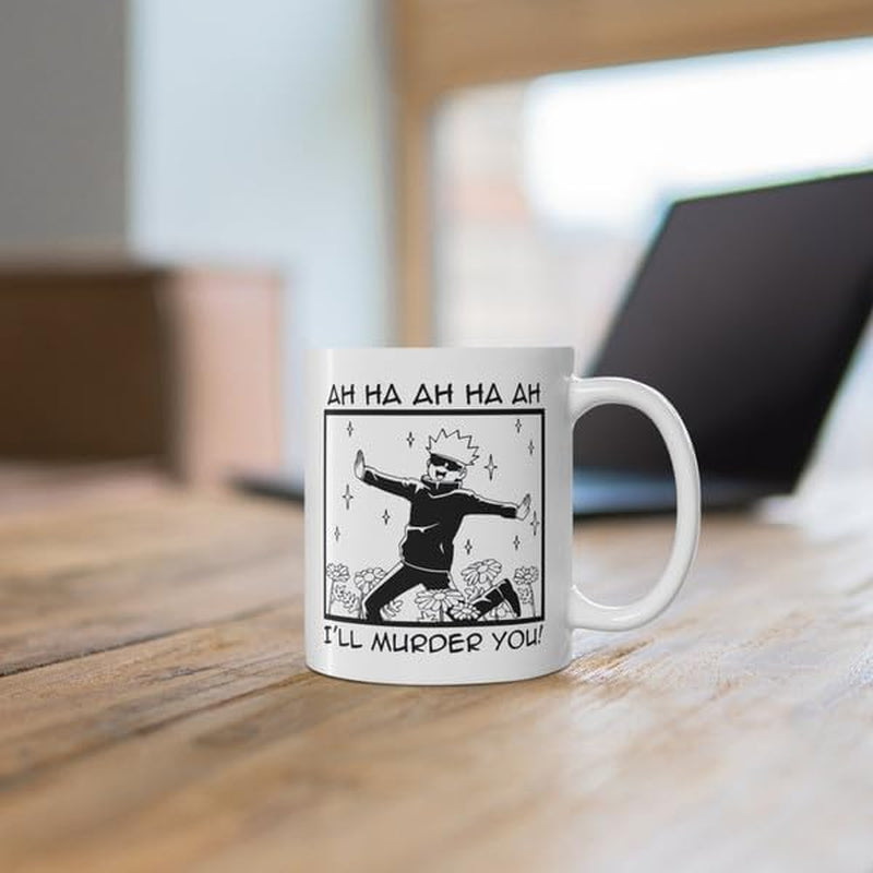 12 Oz Ceramic Mug Anime Cup Gojo Satoru Coffee for Anime Lovers Office Home Manga Gifts Accessories Hot and Cold Drinks Funny Manga Panel Character Design Gift for Him Her (Gojo Cute)