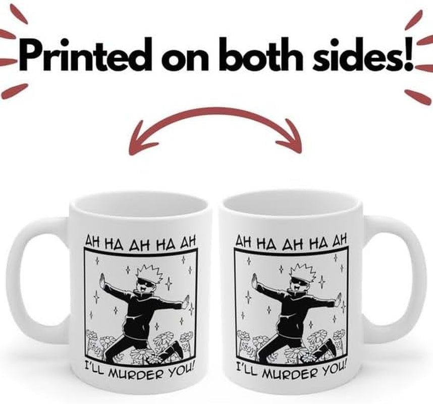 12 Oz Ceramic Mug Anime Cup Gojo Satoru Coffee for Anime Lovers Office Home Manga Gifts Accessories Hot and Cold Drinks Funny Manga Panel Character Design Gift for Him Her (Gojo Cute)