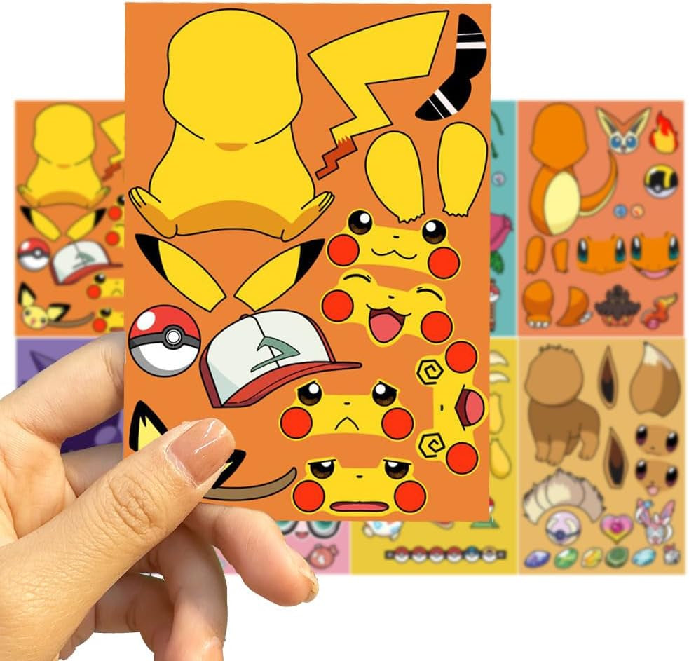 24 Sheets Monster Stickers for Teens,Make a Face Sticker,Vinyl Waterproof Toys Stickers for Journaling, Scrapbook,Water Bottle Laptop Computer,Art Craft Supplies (BKM)
