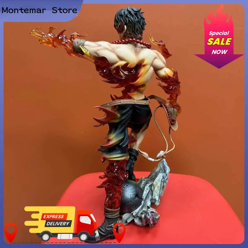 One Piece Flower Ace Flame Smile Figure Collectible Toy Desktop Decoration Unisex Holiday Gift Anime Themed Collectibles