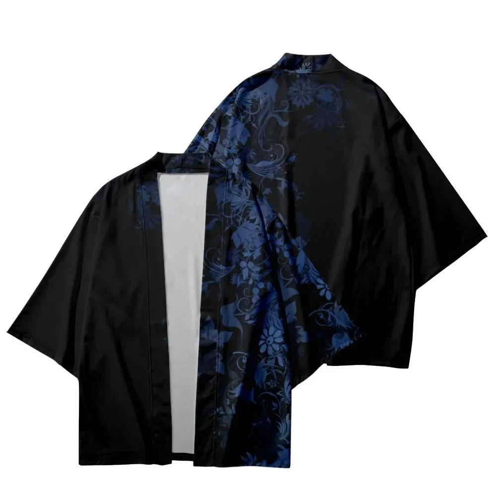 Bebovizi Japanese Style Cat Samurai Kimono Streetwear Men Women Cardigan Japan Harajuku Anime Robe Anime Clothes 2023 Summer