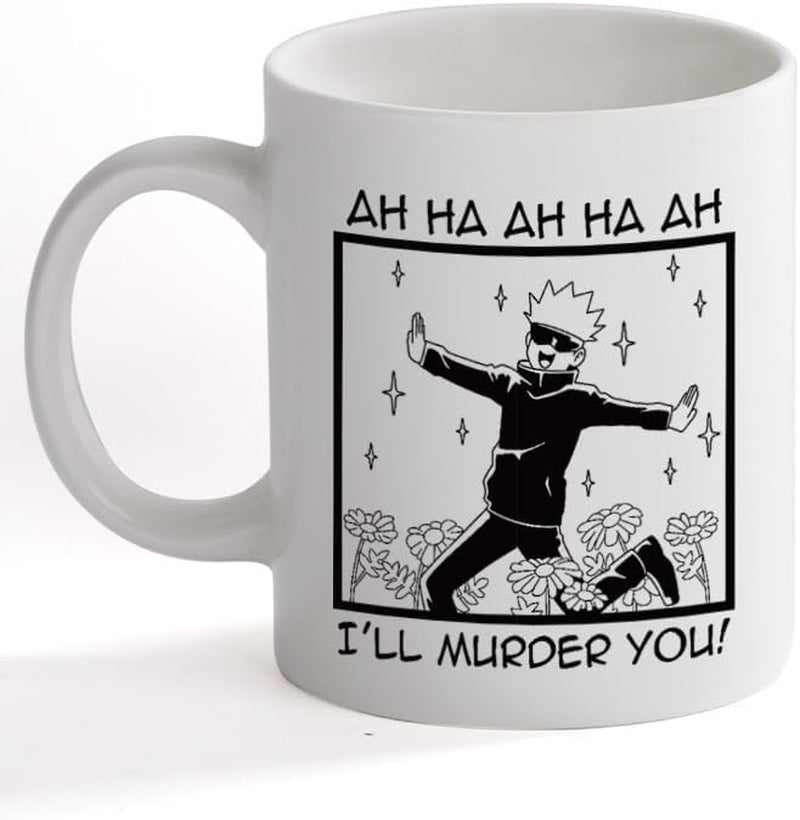 12 Oz Ceramic Mug Anime Cup Gojo Satoru Coffee for Anime Lovers Office Home Manga Gifts Accessories Hot and Cold Drinks Funny Manga Panel Character Design Gift for Him Her (Gojo Cute)