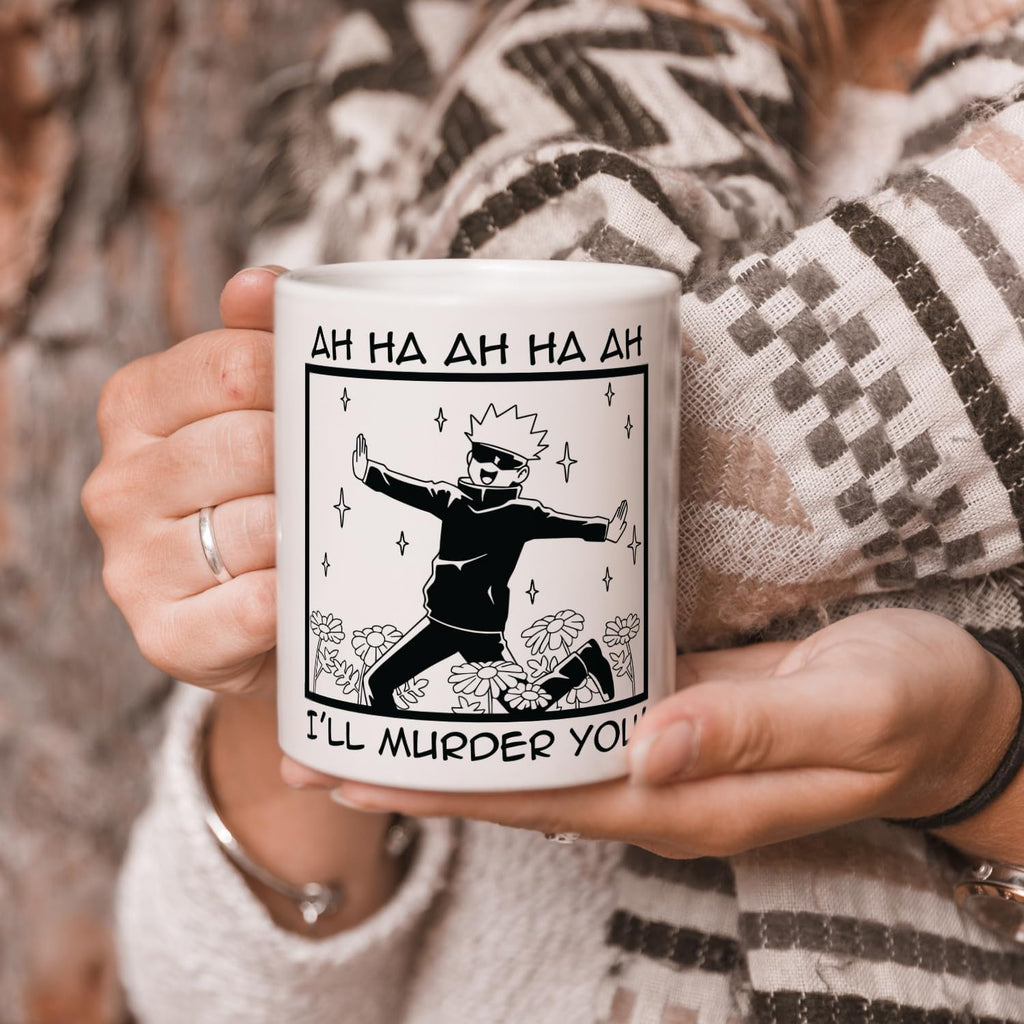 12 Oz Ceramic Mug Anime Cup Gojo Satoru Coffee for Anime Lovers Office Home Manga Gifts Accessories Hot and Cold Drinks Funny Manga Panel Character Design Gift for Him Her (Gojo Cute)