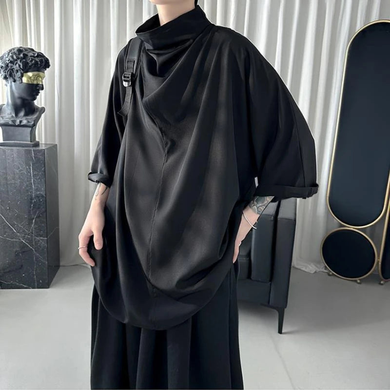 Y2K Black Harajuku Techwear Men'S Clothing Stylish Gothic Punk Hip Hop Streetwear Creative Men'S T Shirts Japanese Anime Clothes