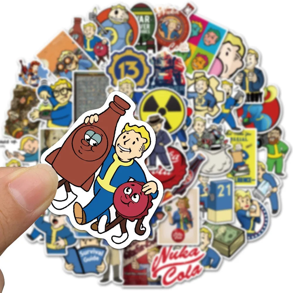 50Pcs Cartoon Game Radiation Boy Stickers Vinyl Waterproof for Laptop Phone Case Notebook Water Bottle DIY Stickers