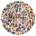 60Pcs Genshin Impact Stickers, Cute Cartoon Anime Game Stickers, Aesthetic Adhesive Vinyl Sticker Decals, Stickers for Phone