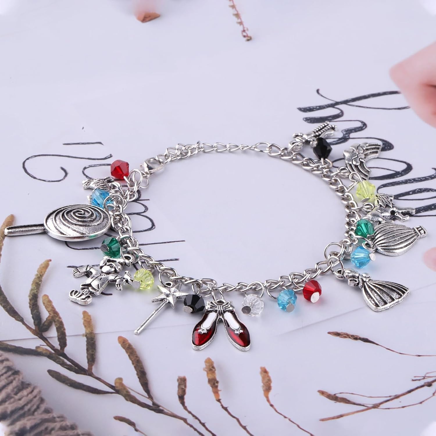 Princess Charm Bracelet Red Themed Inspired Jewelry Movie Character Gifts for Movie Lover Anime Gifts Cosplay Jewelry