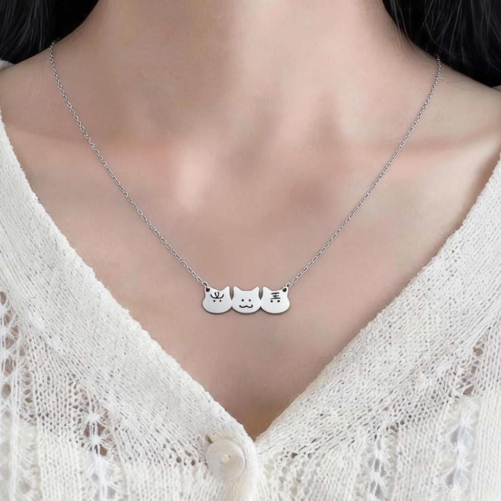 Love and Deepspace Sylus Cat-Themed Jewelry Collection: 3PC Necklace+Bracelet+Hair Clips for Anime Cosplay Gifts
