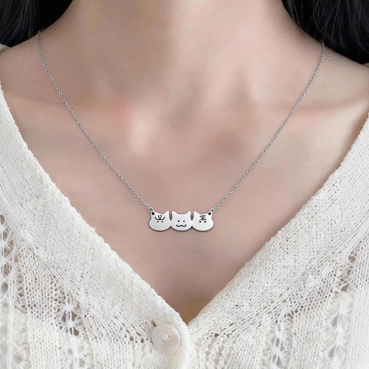 Love and Deepspace Sylus Cat-Themed Jewelry Collection: 3PC Necklace+Bracelet+Hair Clips for Anime Cosplay Gifts