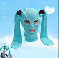 Hatsune Miku Balaclava Mask Anime-Themed Hood Soft Breathable Fabric for Cosplay Street Fashion Conventions
