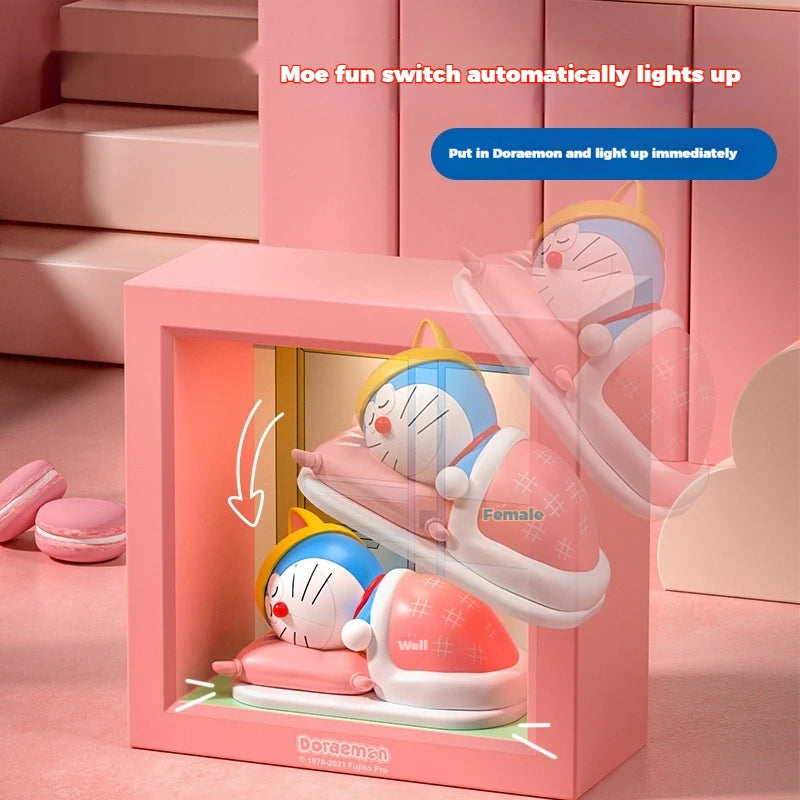 Authentic Doraemon Desktop Photo Frame Atmosphere Night Light Lamptoy Figure Officially Licensed Anime Themed Accessory