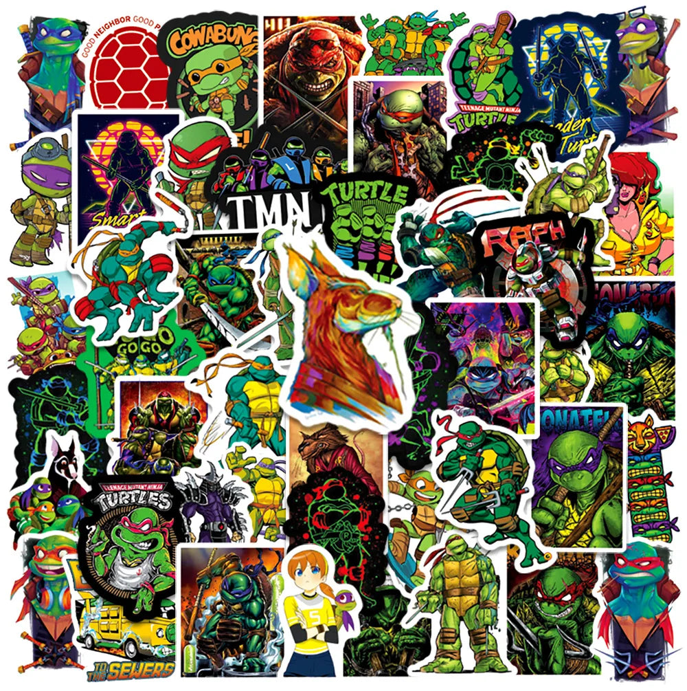 50Pcs Teenage Mutant Ninja Turtles Stickers April O'Neill&Additional Voices Stickers Phone Case Water Bottle Stickers
