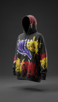Oversized graffiti hoodie cotton blend