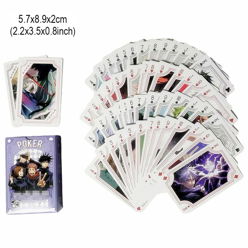 Jujutsu Kaisen Playing Poker Cards Board Games Anime Itadori Yuji Child Kids Toys Children Toy Deck Card Game Set Megumi Satoru