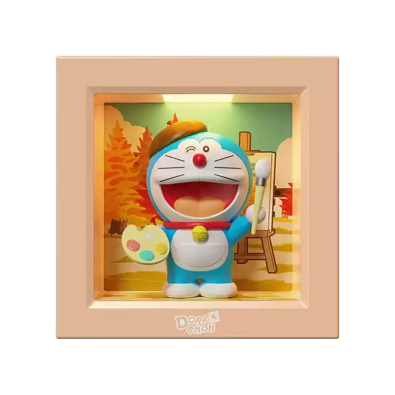 Authentic Doraemon Desktop Photo Frame Atmosphere Night Light Lamptoy Figure Officially Licensed Anime Themed Accessory
