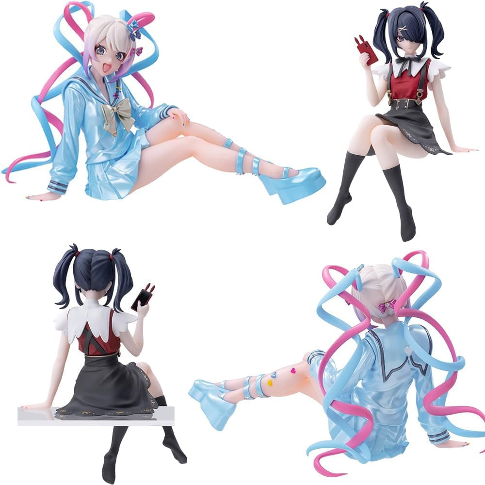 Kangel Figures Ame-Chan Anime Illustration Figure Anime Original Painting Character Figure Sitting Figurine Desktop Ornaments Collections 2PCS