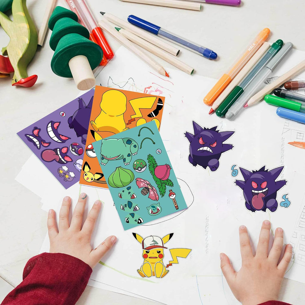 24 Sheets Monster Stickers for Teens,Make a Face Sticker,Vinyl Waterproof Toys Stickers for Journaling, Scrapbook,Water Bottle Laptop Computer,Art Craft Supplies (BKM)