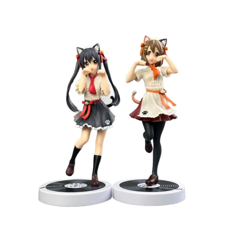 K-On! Cat-Themed Azusa Nakano & Yui Hirasawa Cute Anime Girl Figure Model Ornaments Toy Wholesale