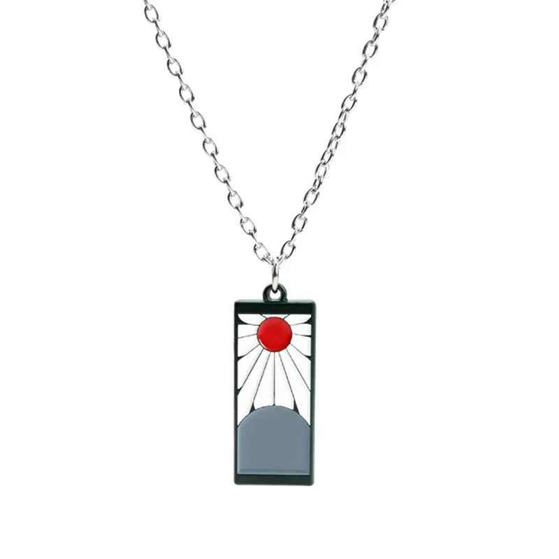 Demon Slayer Necklace Keychain Earrings Japanese Anime Cartoon Tanjiro Kamado Jewelry Gift for Women Girls